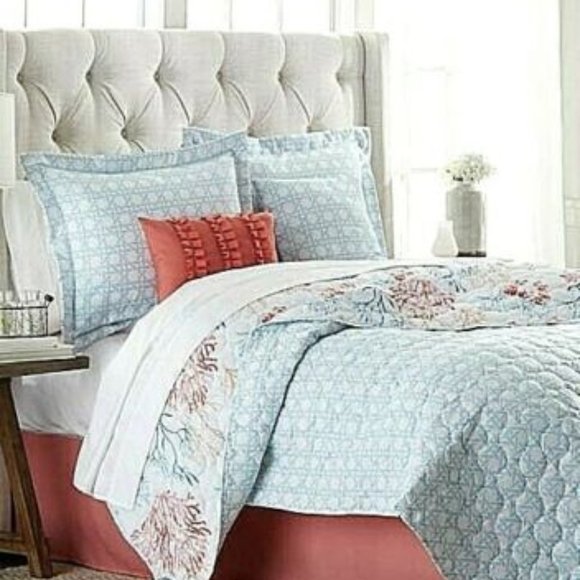 MODERN.SOUTHERN.HOME Bedding 6 Pc Quilt Coral Garden Modern